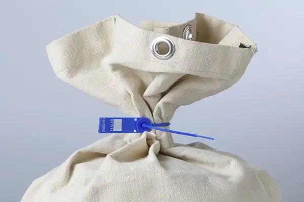 Application of security seal in postal packaging